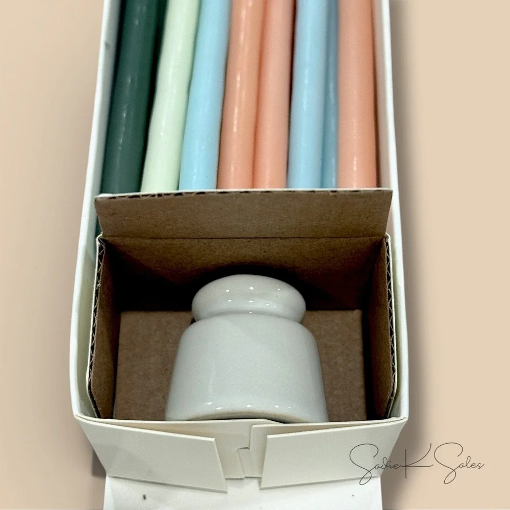 25pc Mini Taper Wishing Candles with‎ Ceramic Holder – Hearth & Hand Magnolia